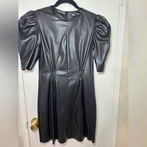 Black Zara leather dress.